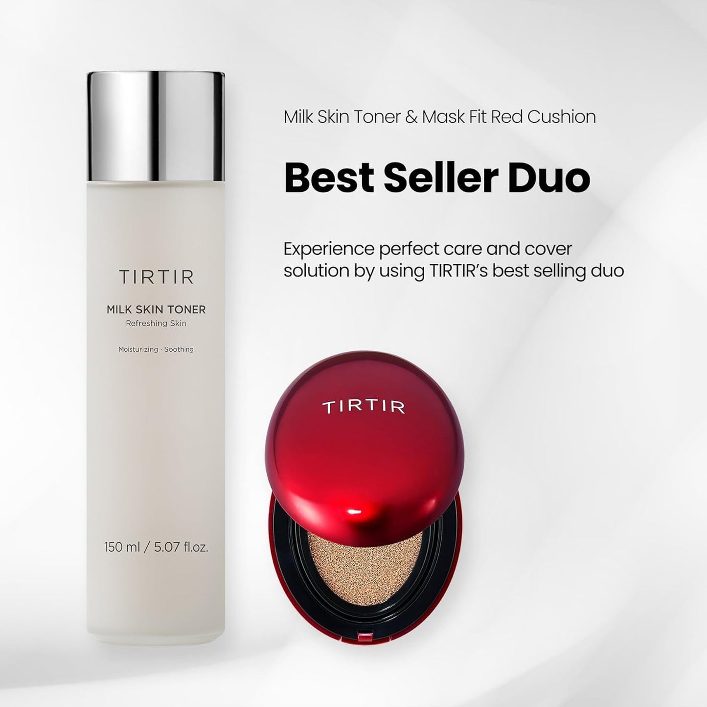 TIRTIR Mask Fit Red Cushion #24N Latte + Milk Skin Toner 150ml
