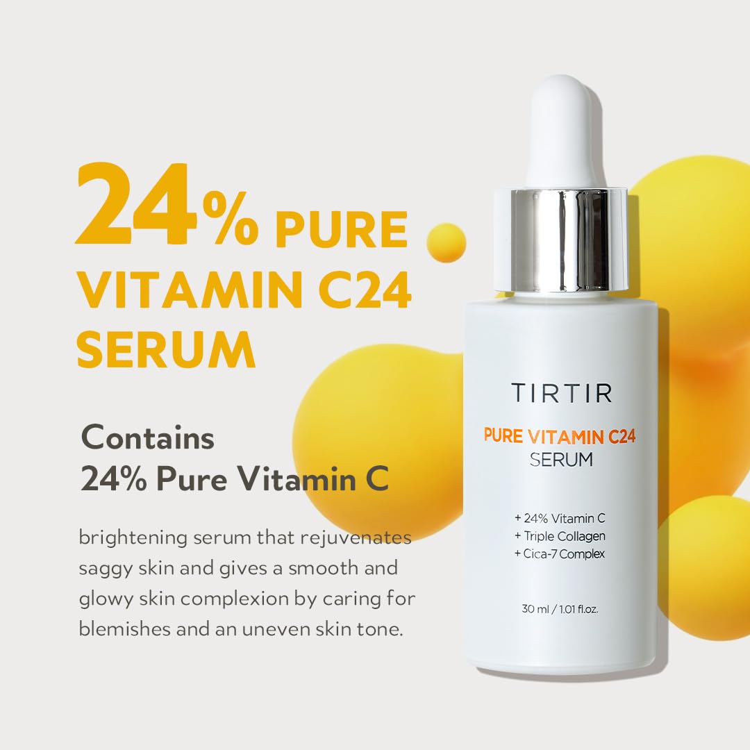 TIRTIR Pure Vitamin C 24% Serum 30ml + Collagen Lifting Eye Cream 15ml