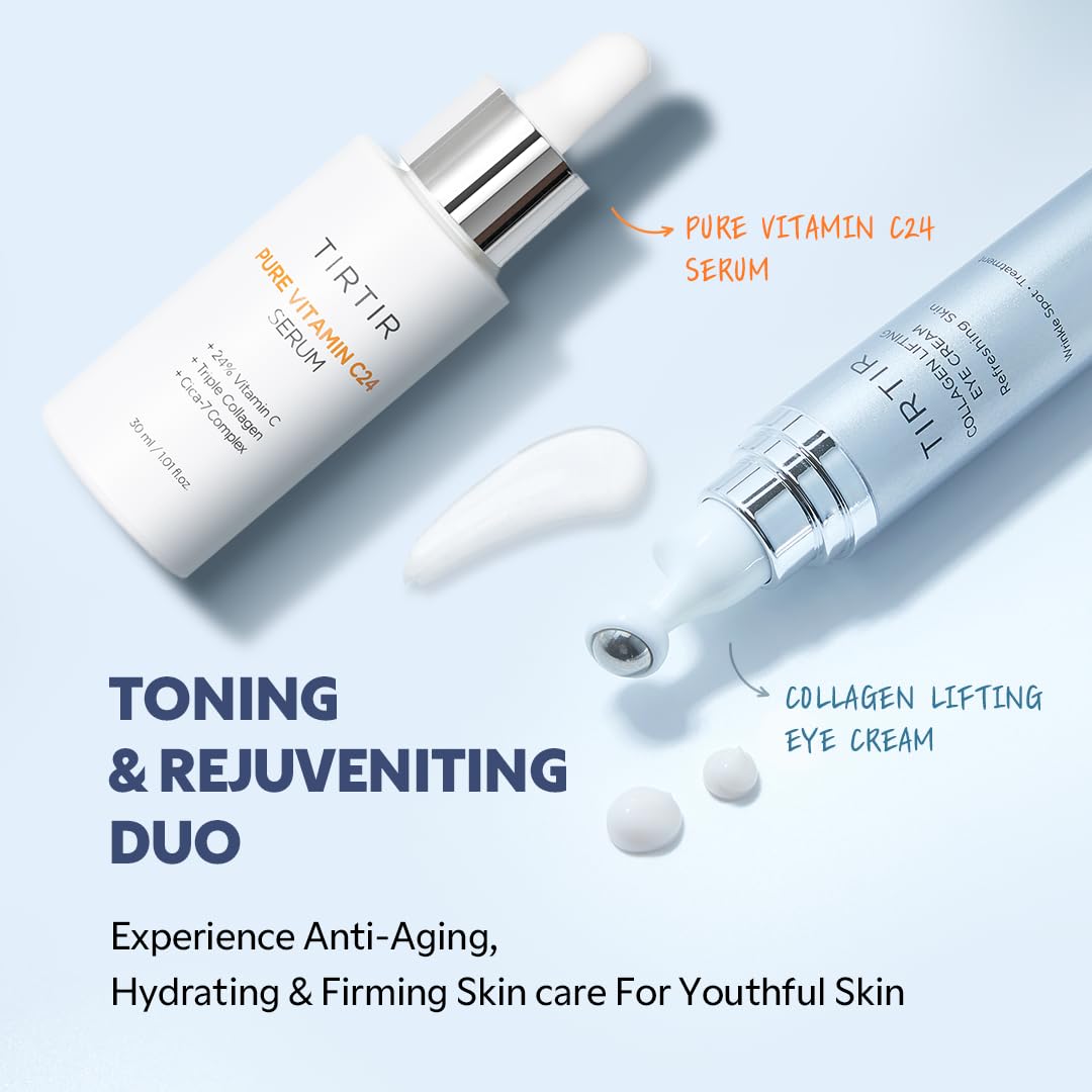 TIRTIR Pure Vitamin C 24% Serum 30ml + Collagen Lifting Eye Cream 15ml