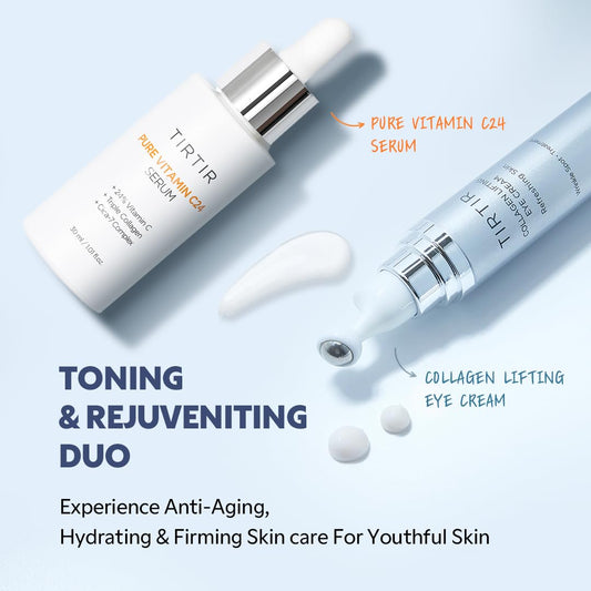 TIRTIR Pure Vitamin C 24% Serum 30ml + Collagen Lifting Eye Cream 15ml